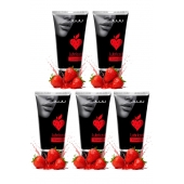 Набор из 5 съедобных лубрикантов JUJU со вкусом клубники - JuJu - купить с доставкой в Тамбове