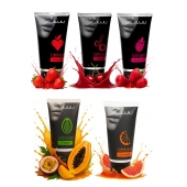 Набор из 5 съедобных лубрикантов JUJU (клубника, малина, тропические фрукты, вишня, грейпфрут) - JuJu - купить с доставкой в Тамбове