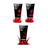 Набор из 3 съедобных лубрикантов JUJU (клубника, малина, вишня) - JuJu - купить с доставкой в Тамбове