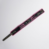 Черно-розовый ошейник с золотистой фурнитурой - Crazy Handmade - купить с доставкой в Тамбове Черно-розовый ошейник с золотистой фурнитурой - Crazy Handmade - купить с доставкой в Тамбове