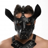 Черная кожаная маска «Собака» - Crazy Handmade - купить с доставкой в Тамбове