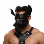 Черная кожаная маска «Собака» - Crazy Handmade - купить с доставкой в Тамбове