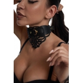 Фигурный чокер с узорами и золотистой фурнитурой - Crazy Handmade - купить с доставкой в Тамбове Фигурный чокер с узорами и золотистой фурнитурой - Crazy Handmade - купить с доставкой в Тамбове