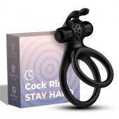 Черное эрекционное виброкольцо с подхватом мошонки Stay Hard - Boys of Toys - в Тамбове купить с доставкой