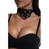 Черный чокер с клепками и золотистой фурнитурой - Crazy Handmade - купить с доставкой в Тамбове Черный чокер с клепками и золотистой фурнитурой - Crazy Handmade - купить с доставкой в Тамбове