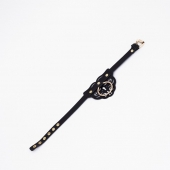 Черный чокер с клепками и золотистой фурнитурой - Crazy Handmade - купить с доставкой в Тамбове Черный чокер с клепками и золотистой фурнитурой - Crazy Handmade - купить с доставкой в Тамбове