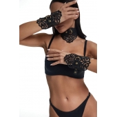 Фигурный набор для БДСМ-игр с узорами и золотистой фурнитурой - Crazy Handmade - купить с доставкой в Тамбове