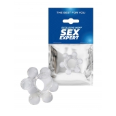 Прозрачное эрекционное кольцо с 6 стимулирующими шариками - Sex Expert - в Тамбове купить с доставкой