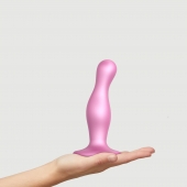 Розовая насадка Strap-On-Me Dildo Plug Curvy size M - Strap-on-me - купить с доставкой в Тамбове