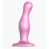 Розовая насадка Strap-On-Me Dildo Plug Curvy size M - Strap-on-me - купить с доставкой в Тамбове