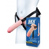 Мужской полый страпон на регулируемых ремешках - 22 см. - Sex Expert - купить с доставкой в Тамбове