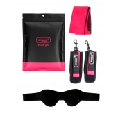 Черно-розовый эротический набор: маска, наручники и повязка - Erokay - купить с доставкой в Тамбове