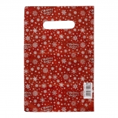 Красный подарочный новогодний пакет с вырубной ручкой (20х30 см) - Сима-Ленд - купить с доставкой в Тамбове