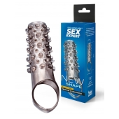 Дымчатая насадка на пенис с шипами и выпуклостями - 12 см. - Sex Expert - в Тамбове купить с доставкой