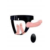 Женский страпон с 3 насадками и вибрацией - Erowoman-Eroman - купить с доставкой в Тамбове