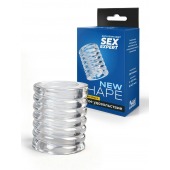 Прозрачная сквозная насадка на пенис с ребрышками - Sex Expert - в Тамбове купить с доставкой