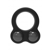 Черное эрекционное кольцо с утяжелителями Cockring Dual Weight - Dream Toys - в Тамбове купить с доставкой