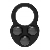 Черное эрекционное кольцо с утяжелителями - Dream Toys - в Тамбове купить с доставкой