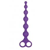 Фиолетовая анальная цепочка 8 Inch Ribbed Silicone Anal Beads - 26 см. - NMC