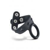 Черное эрекционное кольцо с подхватом мошонки на кнопках VS6 - Blush Novelties - в Тамбове купить с доставкой
