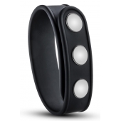 Черное эрекционное кольцо на кнопках - Blush Novelties - в Тамбове купить с доставкой