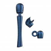 Синий вибромассажёр с насадками Man.wand Edgy - Manwan - в Тамбове купить с доставкой