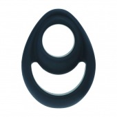 Черное эрекционное кольцо Double Ergo Silicone Cockring - Shots Media BV - в Тамбове купить с доставкой