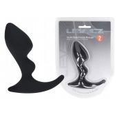 Черная анальная пробка для массажа простаты Double Ripple Silicone Prostate Massager - Shots Media BV - в Тамбове купить с доставкой