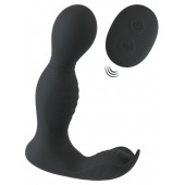 Черная анальная пробка с вибрацией, вращением и пультом ДУ RC Butt Plug with 2 Functions - Orion - в Тамбове купить с доставкой