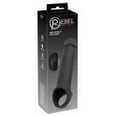 Черная вибронасадка для пениса с хомутом для мошонки и пультом ДУ Remote Controlled Penis Extension - Orion - в Тамбове купить с доставкой