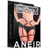 Черные стрепы на бёдра Aneir - Intoyou - купить с доставкой в Тамбове