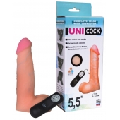 Фаллическая насадка Харнесс UNICOCK 5,5  с вибрацией - 17 см. - LOVETOY (А-Полимер) - купить с доставкой в Тамбове