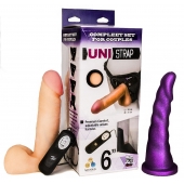 Вибрострапон с двумя насадками UniStrap - 18 и 18 см. - LOVETOY (А-Полимер) - купить с доставкой в Тамбове