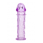 Гладкая фиолетовая насадка с усиками под головкой - 12,5 см. - Toyfa Basic - в Тамбове купить с доставкой