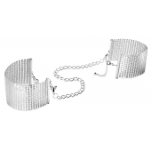 Серебристые наручники-браслеты Desir Metallique Handcuffs - Bijoux Indiscrets - купить с доставкой в Тамбове