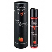 Массажное масло с ароматом клубники Huile de Massage Gourmande Fraise des Bois - 59 мл. - Plaisir Secret - купить с доставкой в Тамбове