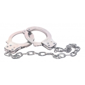 Наручники из металла с длинной цепочкой CHROME HANDCUFFS METAL HANDCUFFS W. KEY - NMC - купить с доставкой в Тамбове