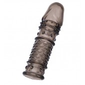 Дымчатая закрытая насадка ToyFa XLover с чешуйками и пупырышками - 13,5 см. - ToyFa - в Тамбове купить с доставкой