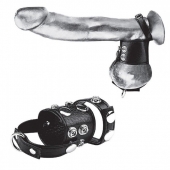 Утяжка на пенис и мошонку Cock Ring With 1.5  Ball Stretcher And Optional Weight Ring - BlueLine - купить с доставкой в Тамбове
