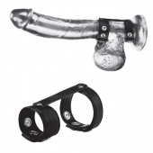 Утяжка на пенис с клёпками Duo Snap Cock And Ball Ring - BlueLine - купить с доставкой в Тамбове