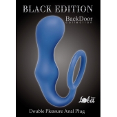 Синее эрекционное кольцо с анальной пробкой Double Pleasure Anal Plug - Lola Games - в Тамбове купить с доставкой
