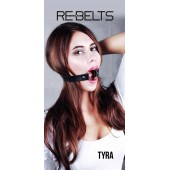 Чёрный кожаный чокер-кляп Tyra Black - Rebelts - купить с доставкой в Тамбове