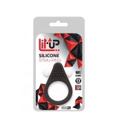 Чёрное эрекционное кольцо LIT-UP SILICONE STIMU RING 1 BLACK - Dream Toys - в Тамбове купить с доставкой