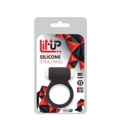 Чёрное эрекционное виброкольцо LIT-UP SILICONE STIMU RING 3 BLACK - Dream Toys - в Тамбове купить с доставкой