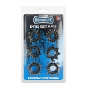 Набор из 6 дымчатых эрекционных колец MENZSTUFF 6PC STRECHEABLE RING SET - Dream Toys - в Тамбове купить с доставкой