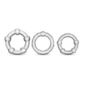 Набор из 3 прозрачных эрекционных колец Stay Hard Beaded Cockrings - Blush Novelties - в Тамбове купить с доставкой