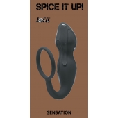 Серое эрекционное кольцо Sensation с анальным стимулятором - Lola Games - в Тамбове купить с доставкой