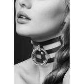 Чёрный тройной чокер с большим кольцом - Bijoux Pour Toi - купить с доставкой в Тамбове