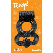 Чёрное эрекционное кольцо Rings Treadle с подхватом - Lola Games - в Тамбове купить с доставкой