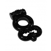 Чёрное эрекционное кольцо Rings Treadle с подхватом - Lola Games - в Тамбове купить с доставкой